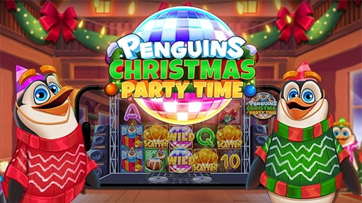 Casino Slots Penguins Christmas Party Time